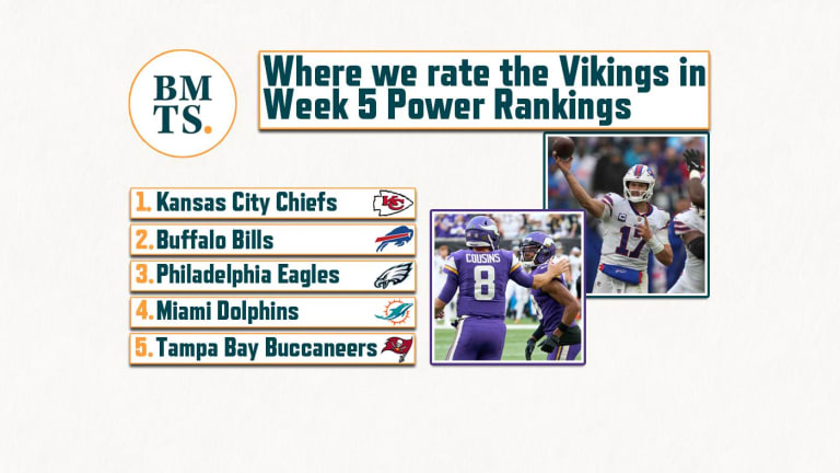 Where we rate the Vikings in our Week 5 power rankings